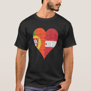 Camiseta Coração de Sinalizador Letão Português