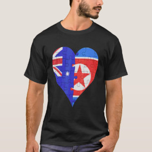 Camiseta Coração de Sinalizador Norte-Coreano Australiano