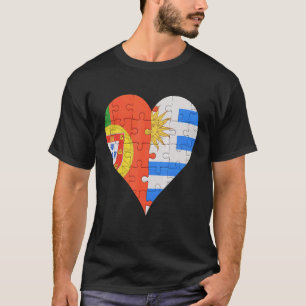 Camiseta Coração de Sinalizador Português Uraguyan