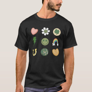 Camiseta Coração de St Paddy Arco-íris Ferradura do Dia de