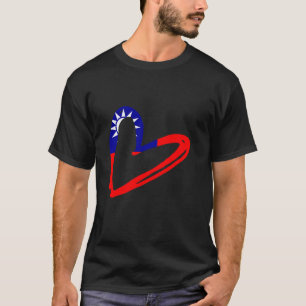 Camiseta Coração de Taiwan Orgulho Taiwanês Raízes Taiwanes