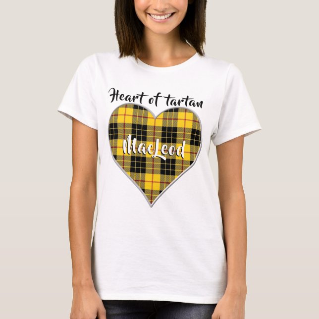 Camiseta Coração de Tartan Clan MacLeod da Xadrez Lewis (Frente)