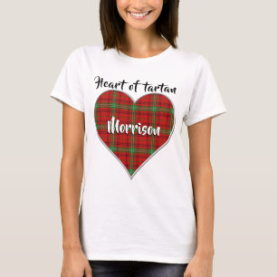 Camiseta Coração de Tartan Clan Morrison Xadrez