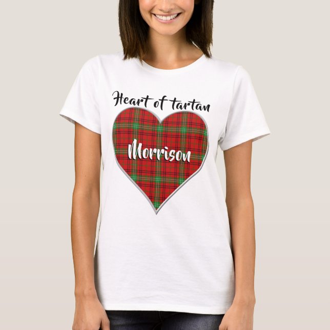 Camiseta Coração de Tartan Clan Morrison Xadrez (Frente)