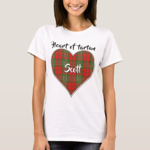 Camiseta Coração de Tartan Clan Scott Xadrez