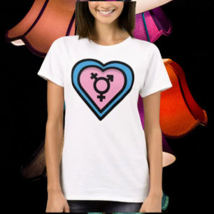 Camiseta Coração de Tee do Orgulho Trans