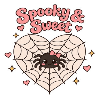 Camiseta Coração de Teia de Aranha Fofo Assustador Doce