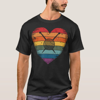 Camiseta Coração de Tricô Engraçado
