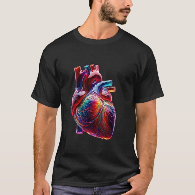 Camiseta Coração de vidro colorido (Frente)