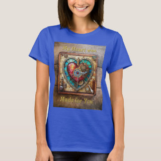 Camiseta Coração de Vidro Pintado com Girassóis Série Steam
