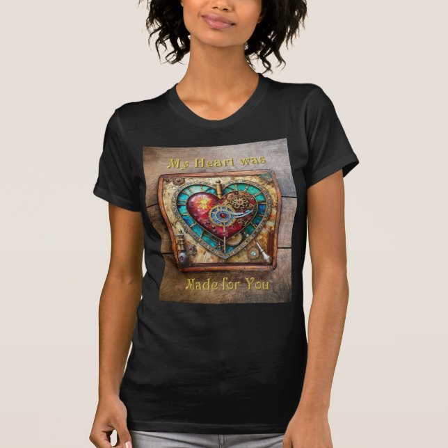 Camiseta Coração de Vidro Pintado com Girassóis Série Steam (Frente)