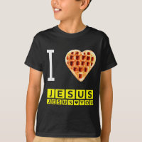 Coração de Waffle Engraçado Eu Amo Jesus Café da M