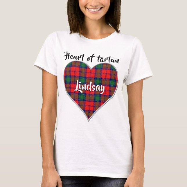 Camiseta Coração de Xadrez do Clã Lindsay (Frente)