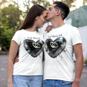 Camiseta Coração Dentro de Casamento da Lua de mel