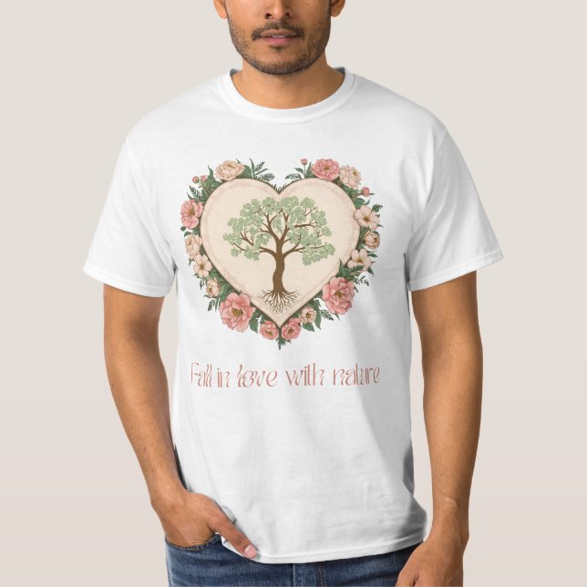 Camiseta Coração do Amor da Natureza (Frente)