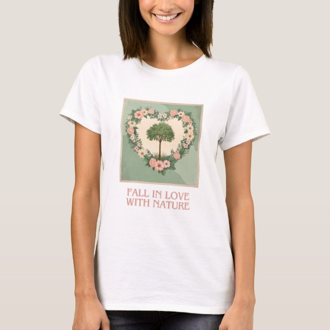 Camiseta Coração do Amor da Natureza (Frente)