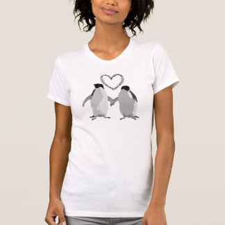 Camiseta Coração do amor do pinguim