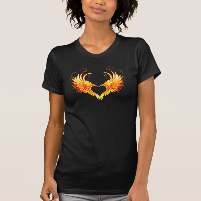 Camiseta Coração do Anjo Fogo com Asas (Frente)