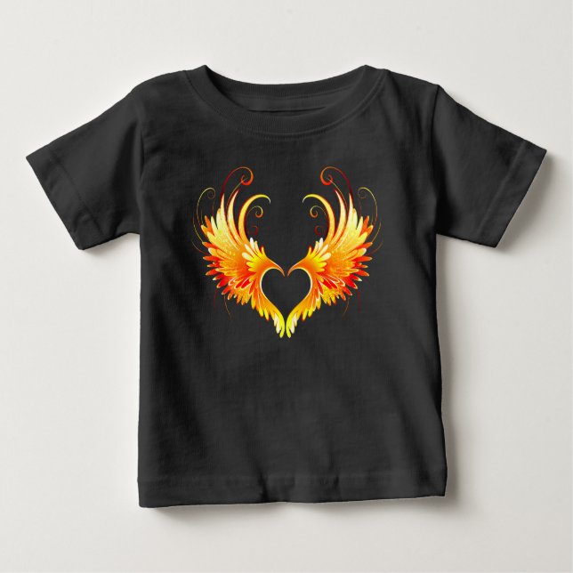 Camiseta Coração do Anjo Fogo com Asas (Frente)