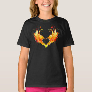 Camiseta Coração do Anjo Fogo com Asas