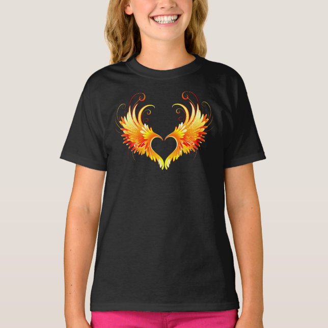 Camiseta Coração do Anjo Fogo com Asas (Frente)