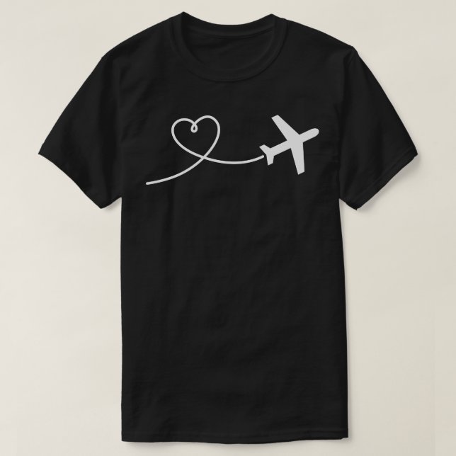 Camiseta Coração do avião (Frente do Design)