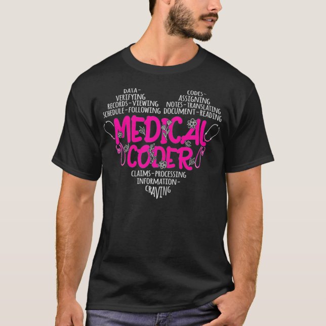 Camiseta Coração do Coder Médico das Mulheres (Frente)