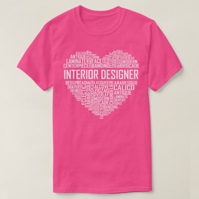 Camiseta Coração do Designer Interior (Frente do Design)