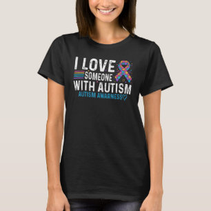 Camiseta Coração do Dia da Consciência do Autismo, Eu Amo A