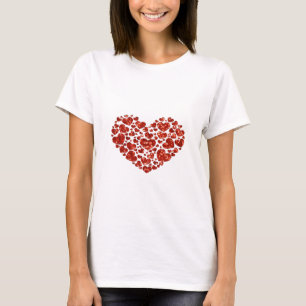 Camiseta coração do dia dos namorados do sequin