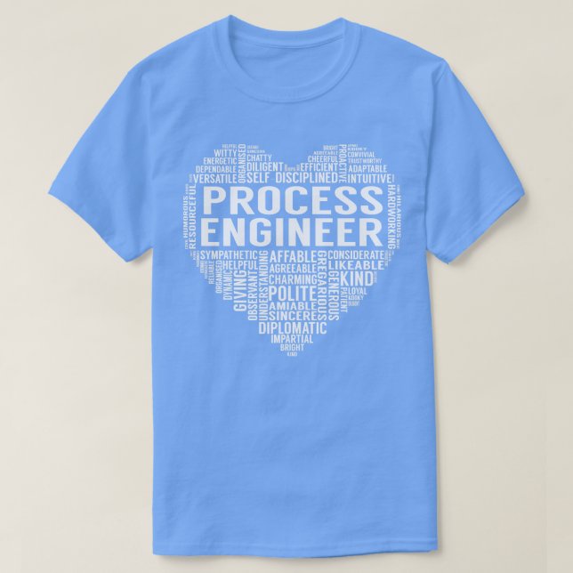 Camiseta Coração do Engenheiro do Processo (Frente do Design)
