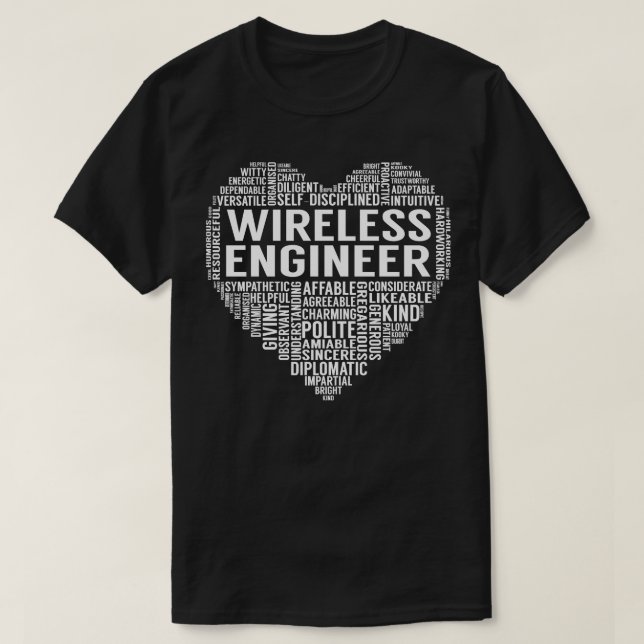 Camiseta Coração do Engenheiro sem fio (Frente do Design)
