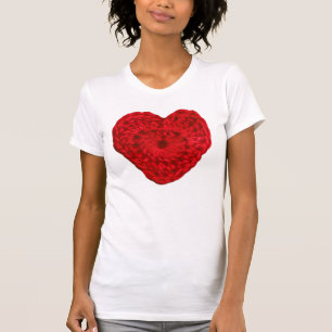 Camiseta Coração do fio do Crochet • Artesanatos Handma