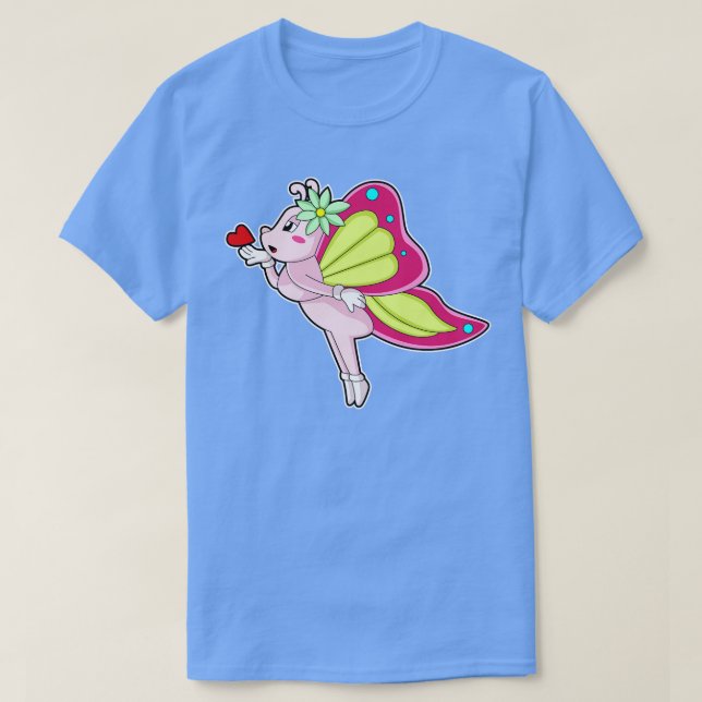 Camiseta Coração do Flor da Borboleta (Frente do Design)
