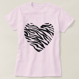 Camiseta Coração do impressão da zebra