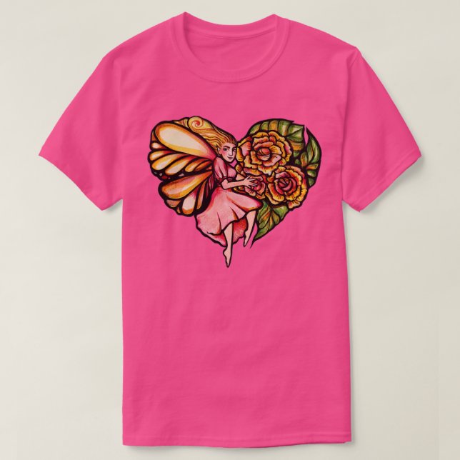 Camiseta Coração do Jardim de Flores (Frente do Design)