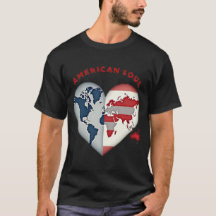 Camiseta Coração do Mundo Americano de Almas