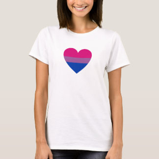 Camiseta Coração do Orgulho Bissexual
