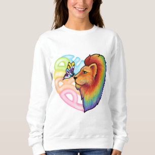 Camiseta Coração do Orgulho: Celebração de Leão e Borboleta