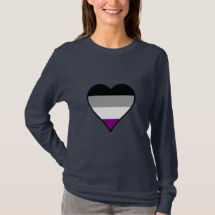 Camiseta Coração do orgulho da assexualidade Camisa-T-Hoodi