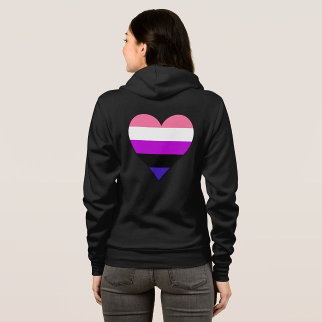 Camiseta Coração do orgulho de Genderfluidez (Parte Traseira Completa)