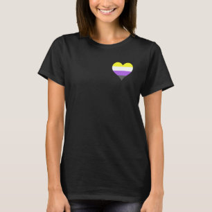 Camiseta Coração do Orgulho Não Binário Adoro LGBT Não Biná