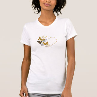 Camiseta Coração do ouro e borboletas Bella+Canvas Ajustado