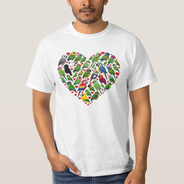 Camiseta Coração do papagaio (Frente)