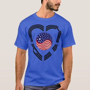 Camiseta Coração do Patriota Multinacional Coreano American