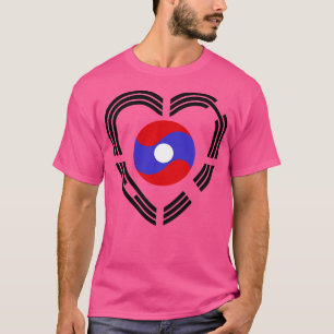 Camiseta Coração do Patriota Multinacional do Laos coreano