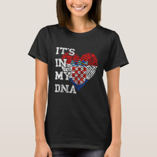 Camiseta Coração do polegar da Croácia Está no meu DNA Raíz