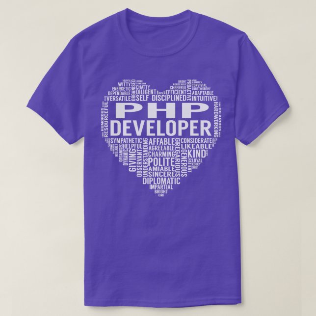 Camiseta Coração do Programador do Php (Frente do Design)