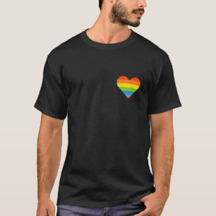 Camiseta Coração do Sinalizador LGBT, Orgulho gay LGBTQ Tet