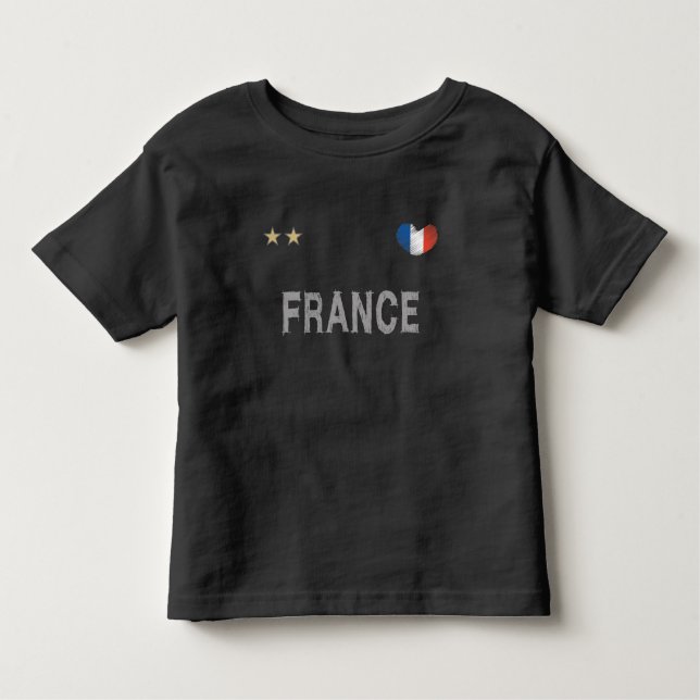 Camiseta Coração do Ventilador de Futebol da França (Frente)